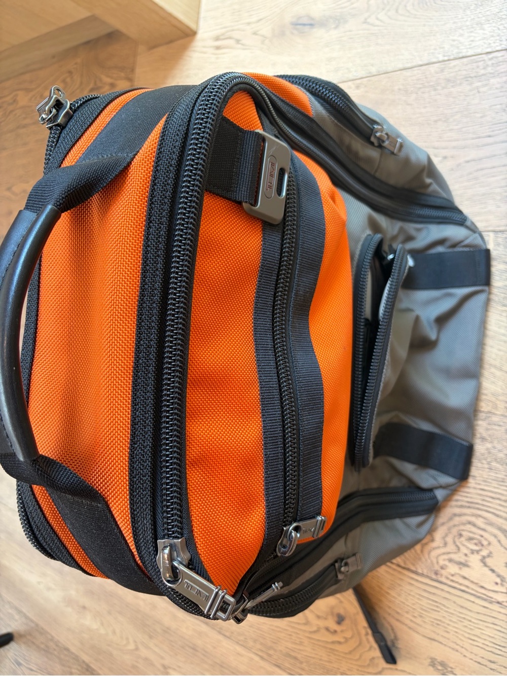 Tumi Orange and Gray Travel Backpack - Picture 6 of 6